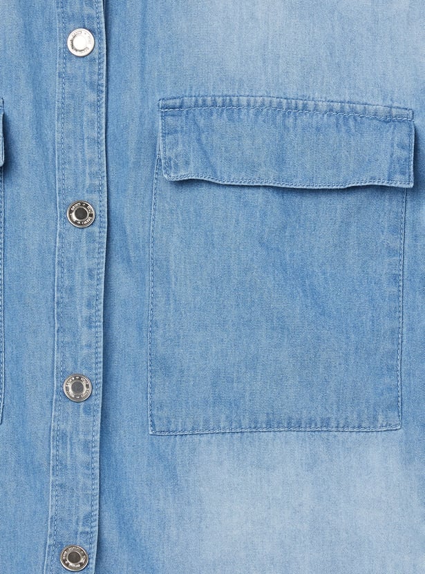 Girls Washed Denim Shirt