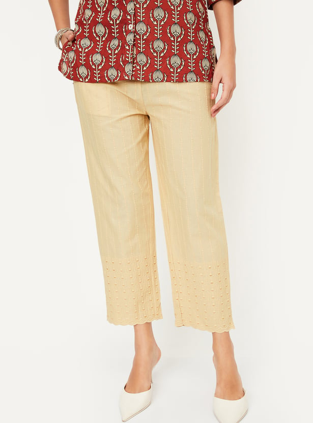 Women Embroidered Straight Pants