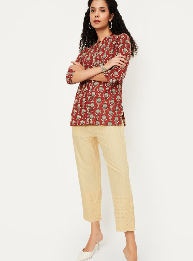 Women Embroidered Straight Pants