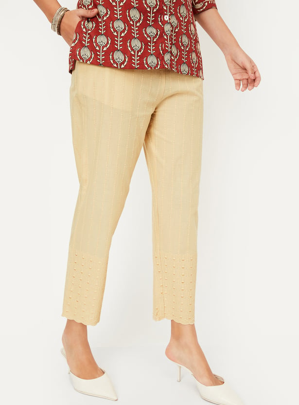 Women Embroidered Straight Pants