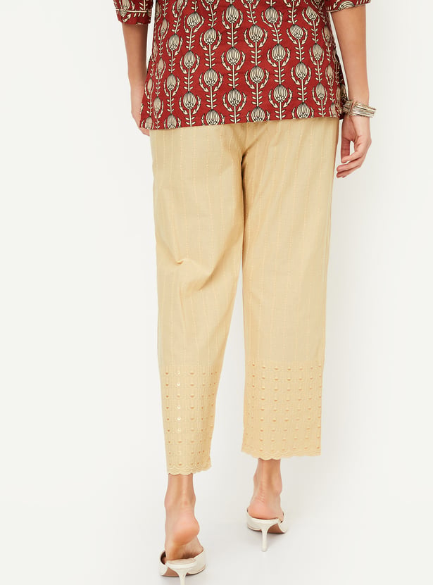 Women Embroidered Straight Pants