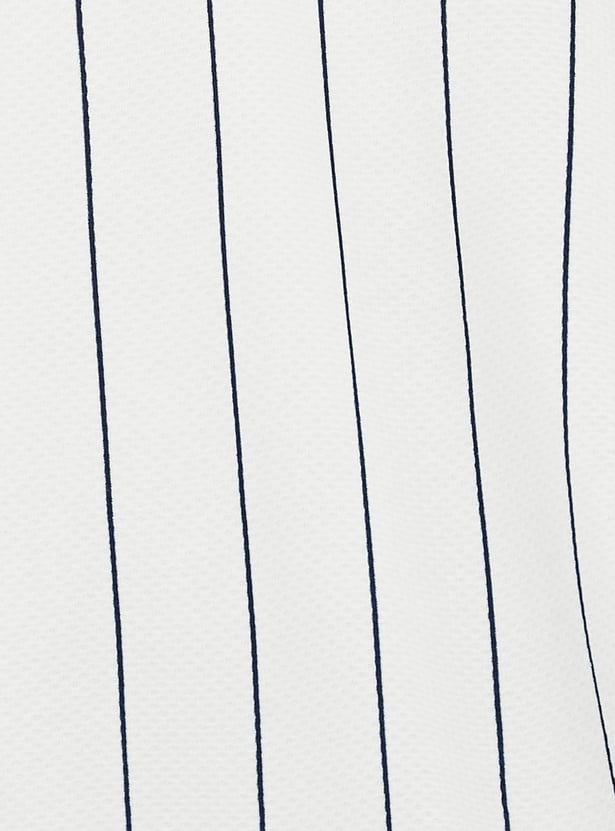 Women Striped Oversized Sports Polo T-shirt