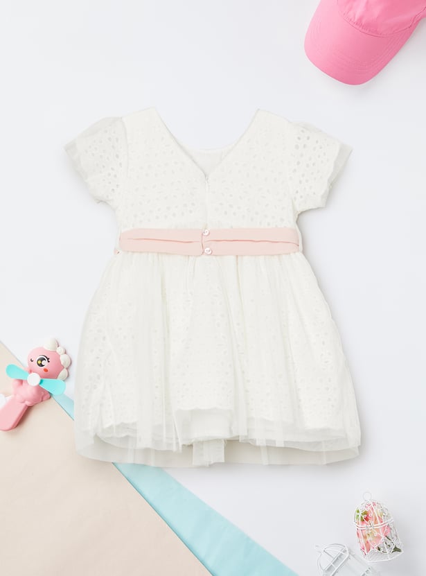 Girls Schiffili Embroidered Dress