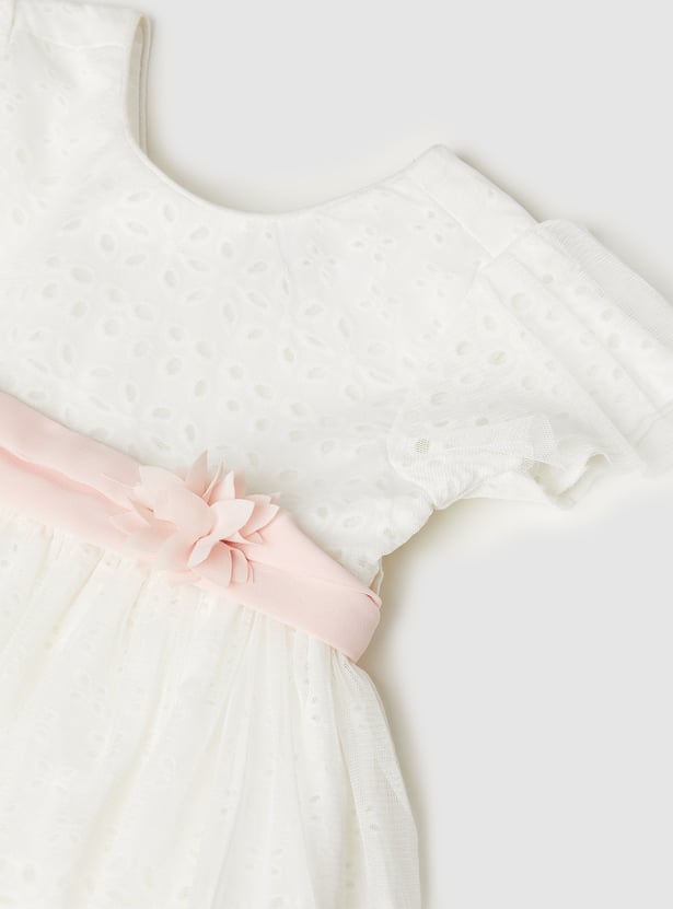 Girls Schiffili Embroidered Dress