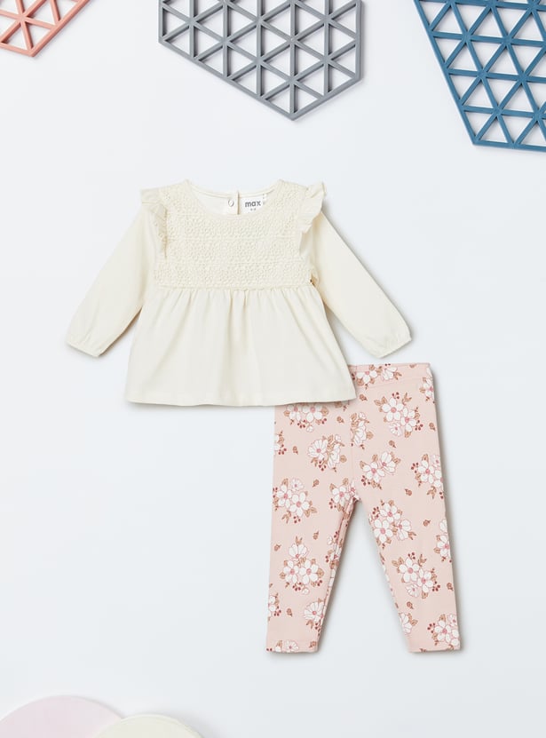 Girls Lace Leggings Set