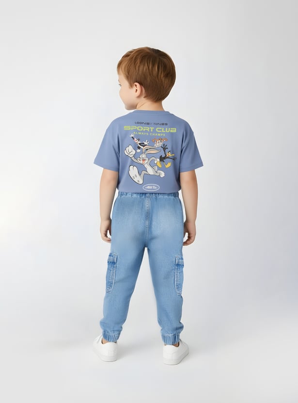 Boys Washed Relaxed Fit Cargo Joggers