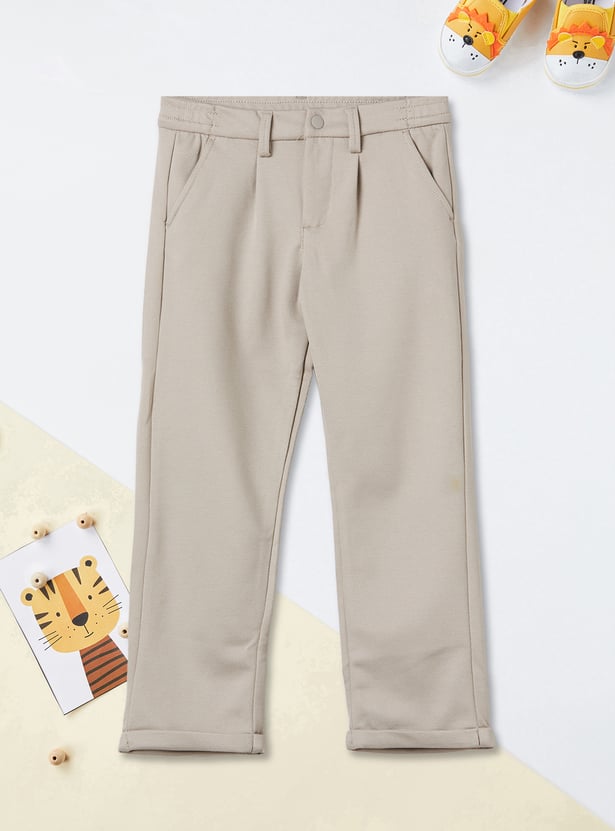 Boys Textured Relaxed Fit Trousers