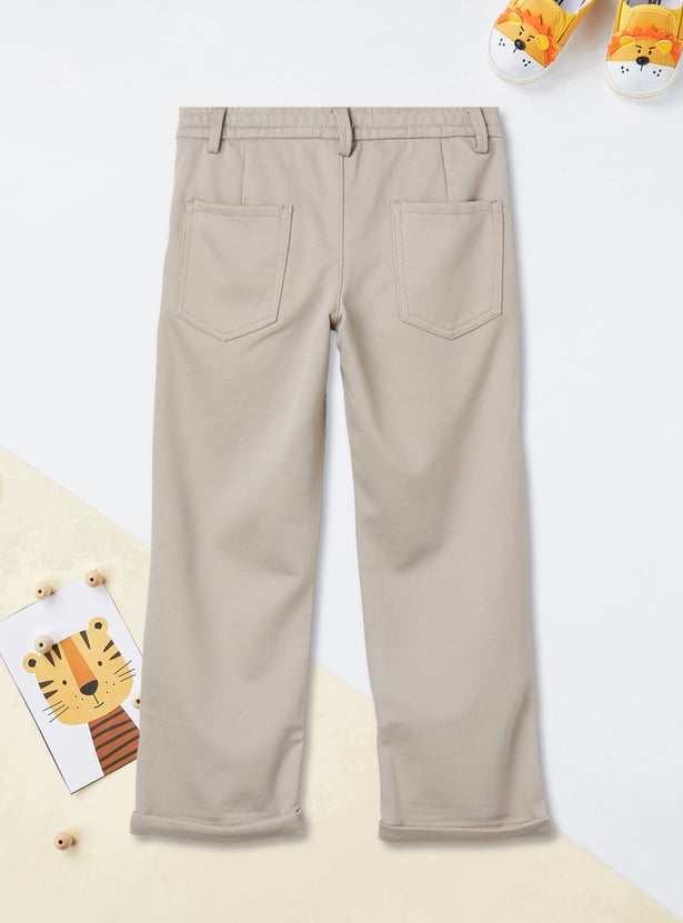 Boys Textured Relaxed Fit Trousers