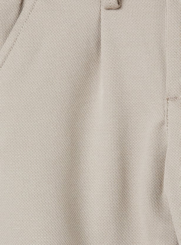Boys Textured Relaxed Fit Trousers
