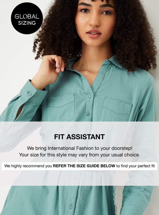 Women Textured Shirt Dress