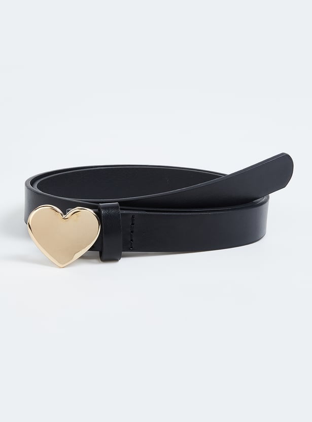 Buy Women Solid Belt with Heart Buckle Online at just Rs. 299.0