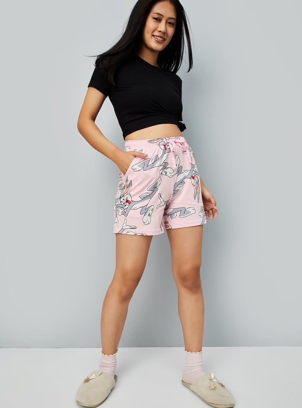 Women Bugs Bunny Print Shorts