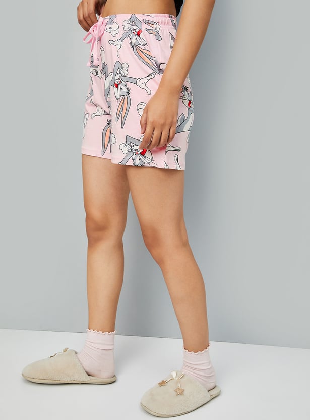 Women Bugs Bunny Print Shorts