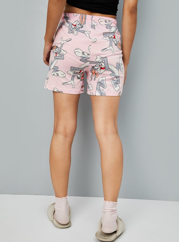 Women Bugs Bunny Print Shorts