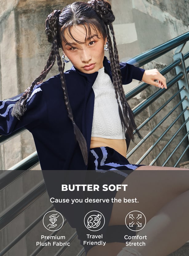 Women Side Taped Boxy Fit Buttersoft Jacket