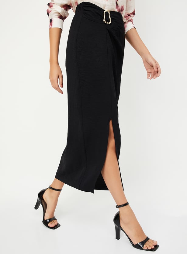 Women Solid Maxi Skirt
