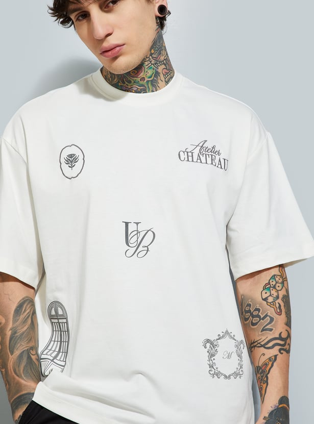 Buy URB_N Men Placement Print Oversized T-shirt Online at just Rs