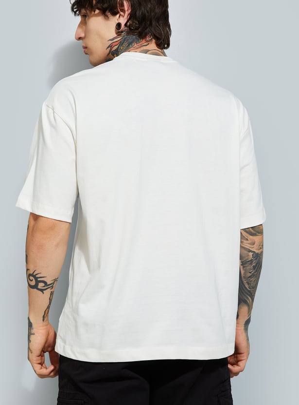 Buy URB_N Men Placement Print Oversized T-shirt Online at just Rs