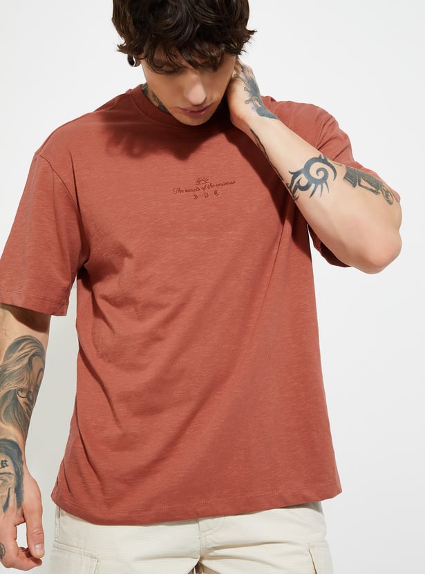 URB_N Men Textured Oversized Fit T-shirt