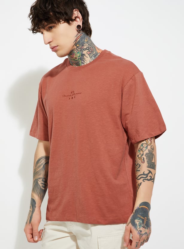 URB_N Men Textured Oversized Fit T-shirt