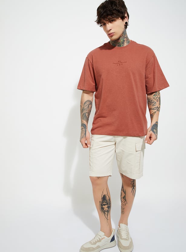 URB_N Men Textured Oversized Fit T-shirt