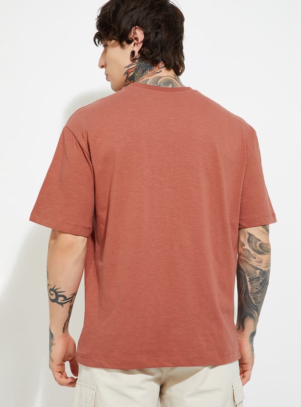 URB_N Men Textured Oversized Fit T-shirt