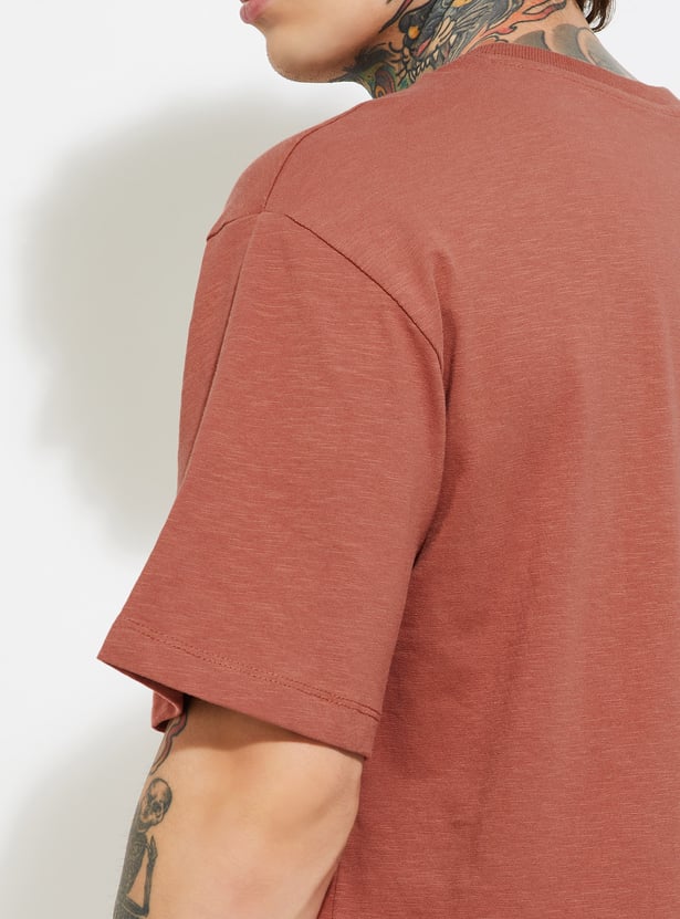 URB_N Men Textured Oversized Fit T-shirt