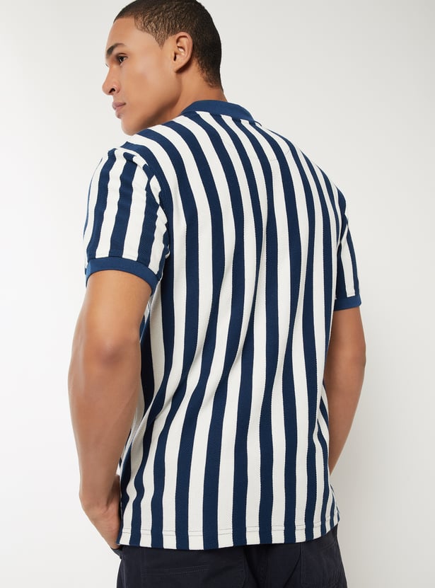 Men Striped Polo T-shirt
