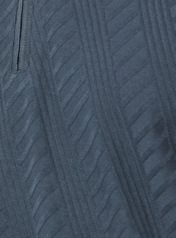 Men Textured Regular Fit Polo T-shirt