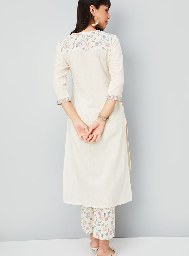 Women Floral Print Straight Kurta Set