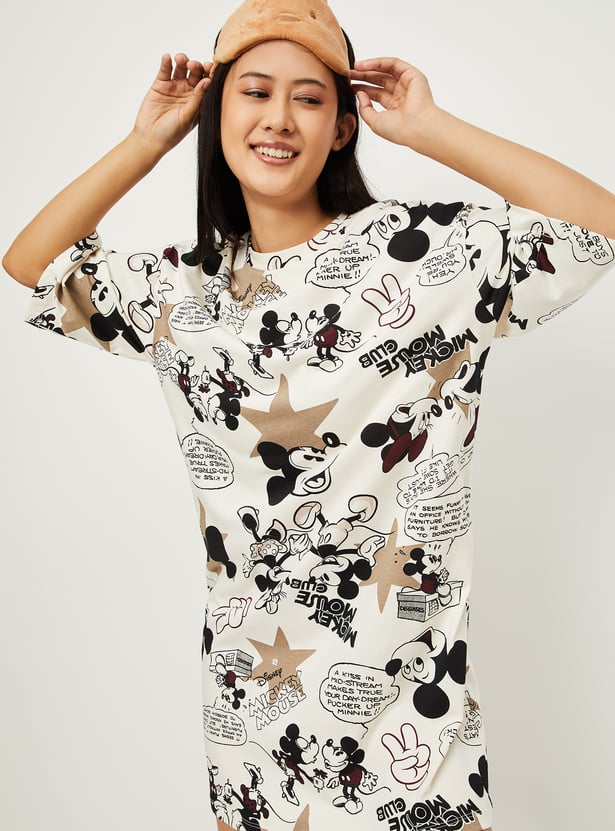 Women Mickey Print Chemise