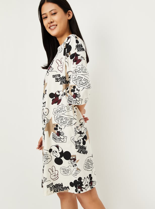 Women Mickey Print Chemise