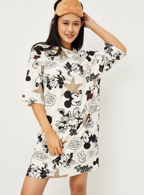 Women Mickey Print Chemise