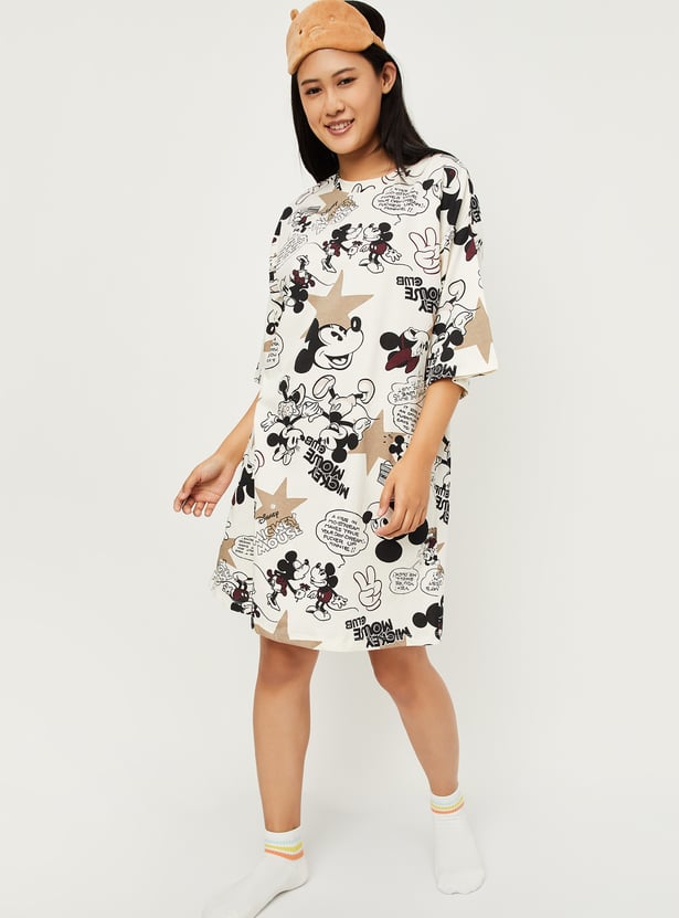 Women Mickey Print Chemise