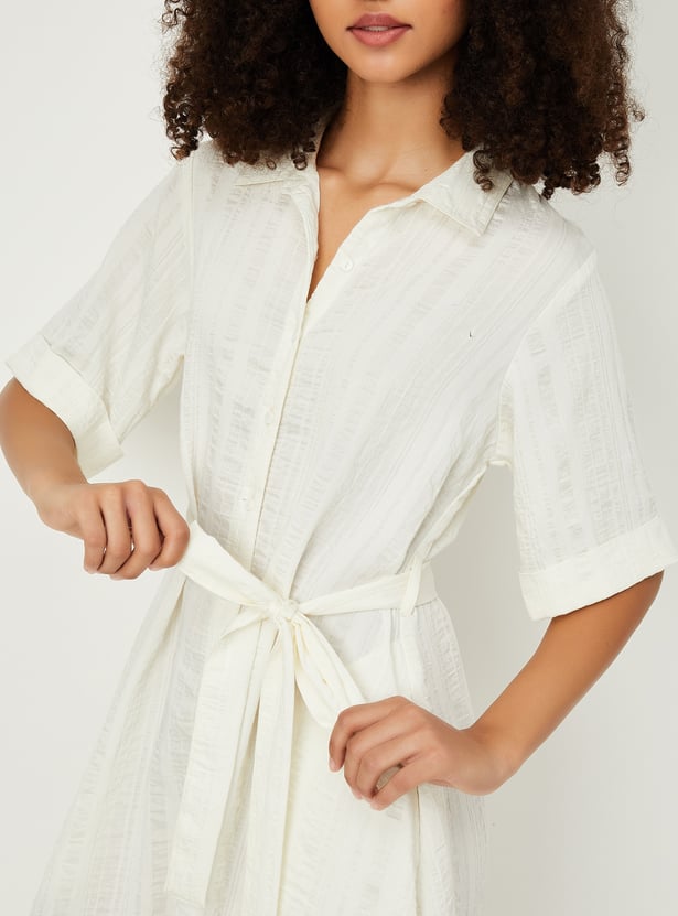 Buy Women Textured Shirt Dress Online at just Rs. 999.0