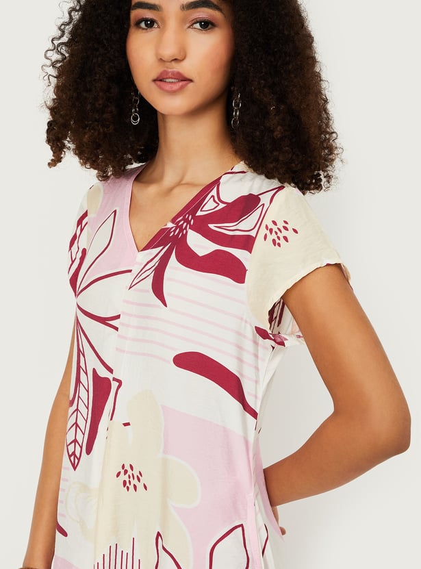 Women Printed A-line Midi Dress