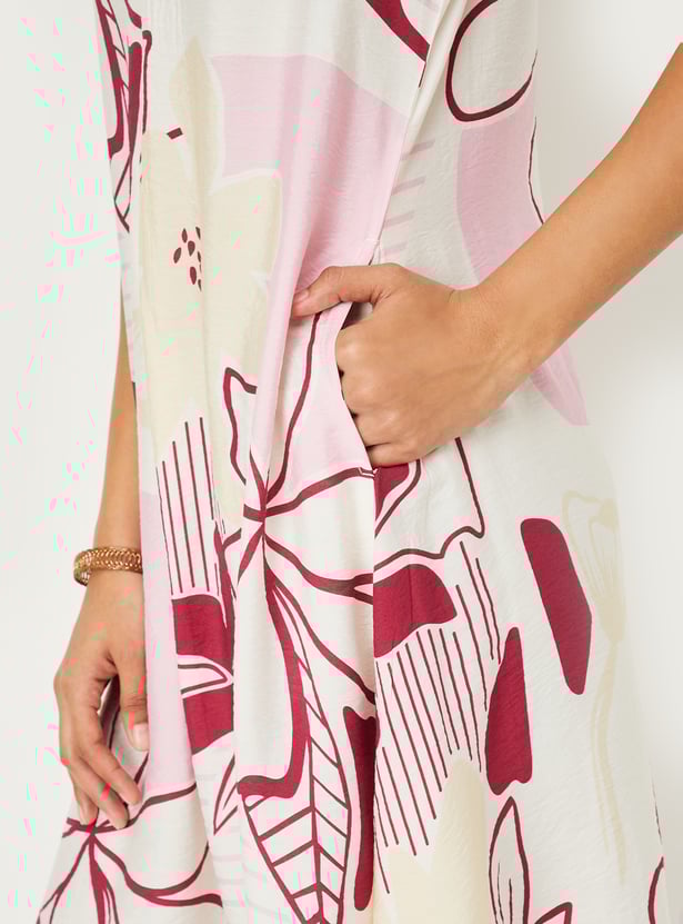 Women Printed A-line Midi Dress