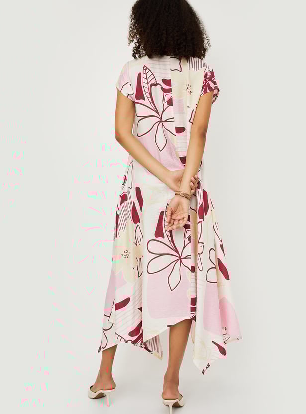 Women Printed A-line Midi Dress