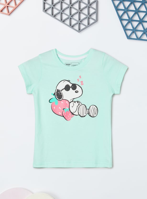 Girls Snoopy Print Sleepwear Set