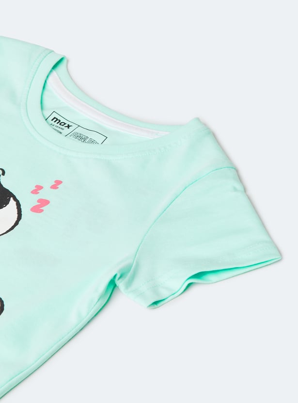 Girls Snoopy Print Sleepwear Set