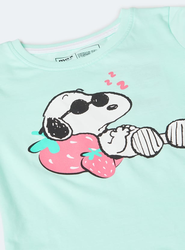 Girls Snoopy Print Sleepwear Set