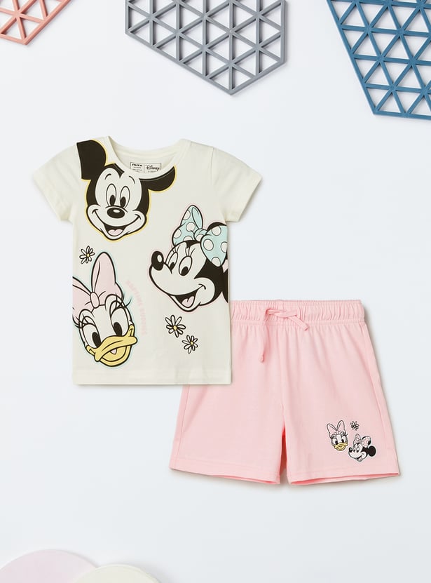 Girls Mickey Print Sleepwear Set
