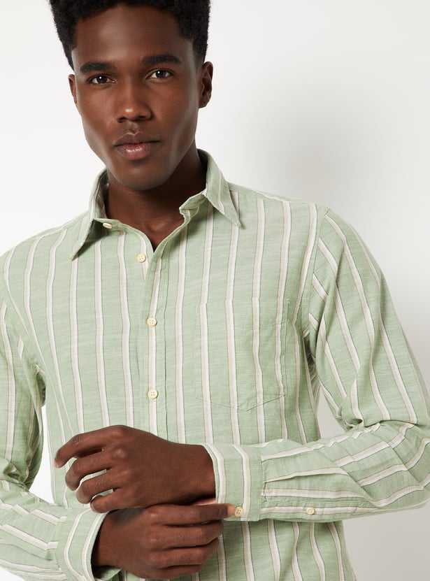 Men Striped Slim Fit Shirt