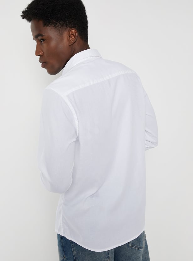 Men Textured Slim Fit Shirt