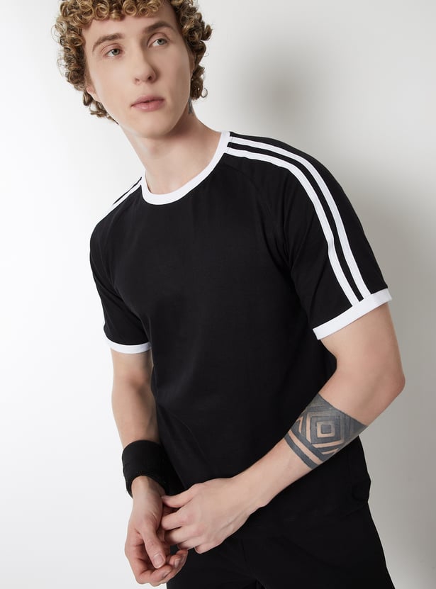 Men Side Taped Sports T-shirt