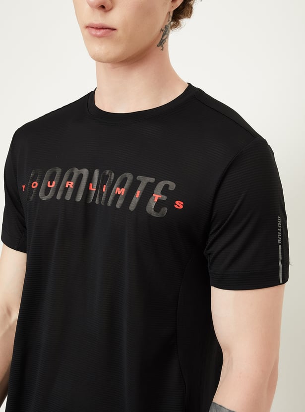 Men Printed Slim Fit Sports T-shirt