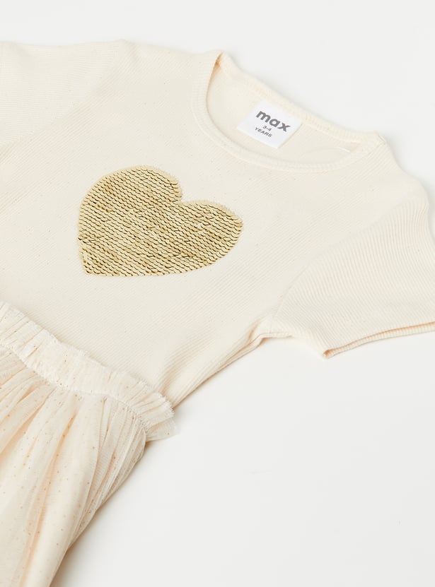 Girls Embellished Tulle Dress