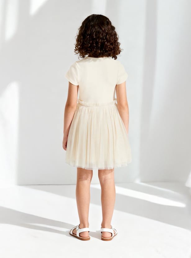 Girls Embellished Tulle Dress