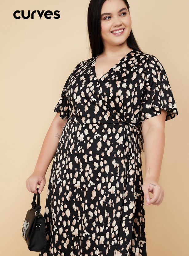 Women Printed Wrap Dress