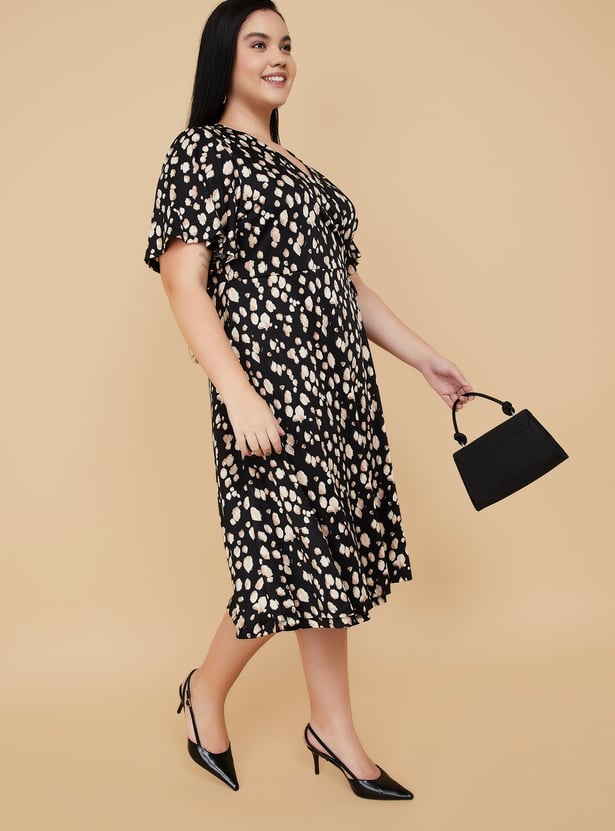 Women Printed Wrap Dress